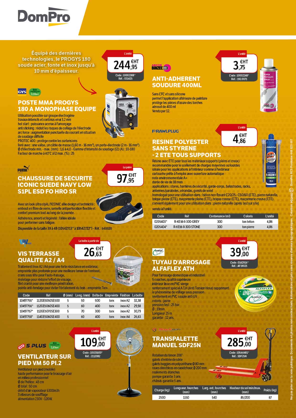 dompro top du pro 2025 valable chez DESROLEST en alsace cet été