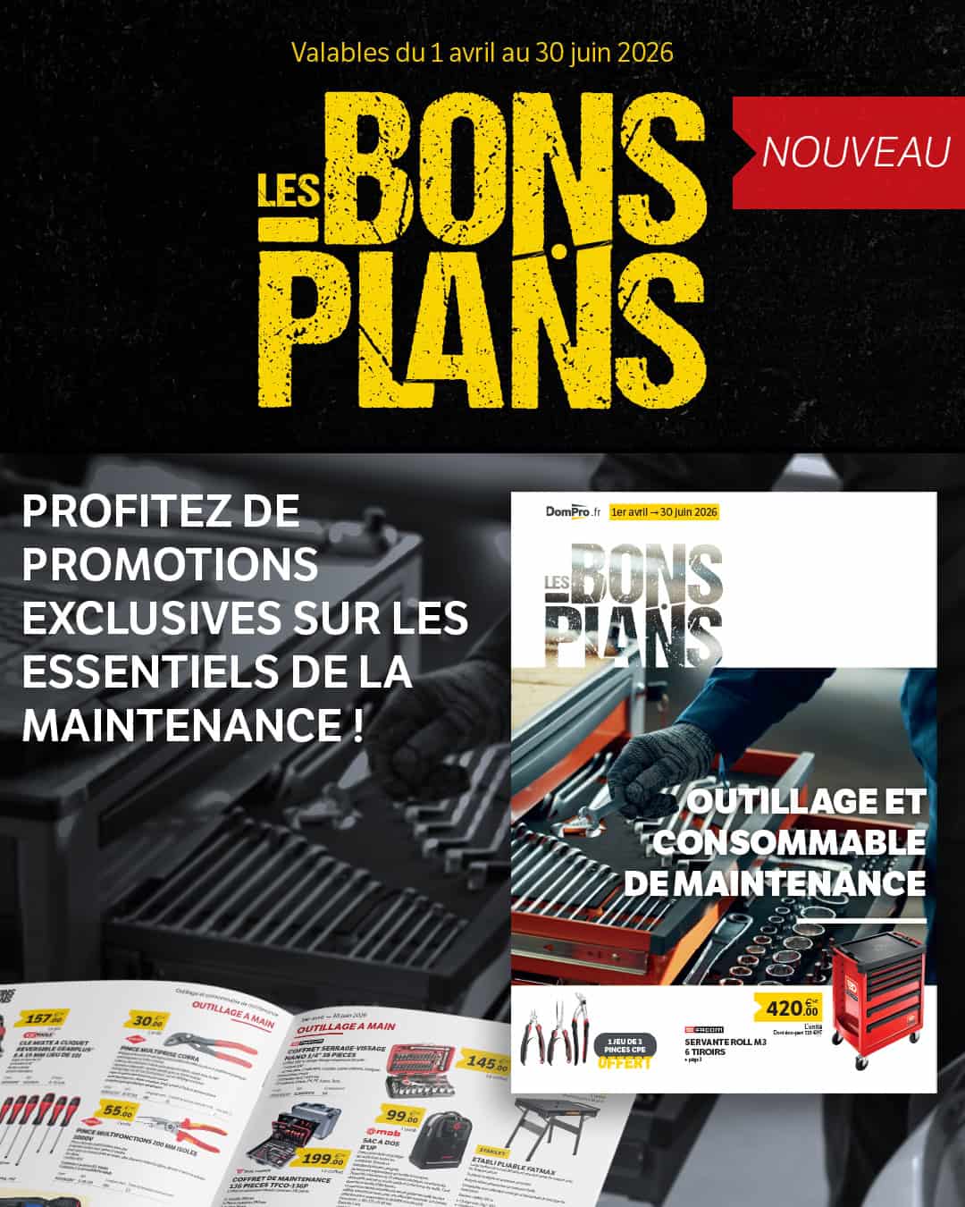 bons plans outillage consommable de maintenance dompro desrolest